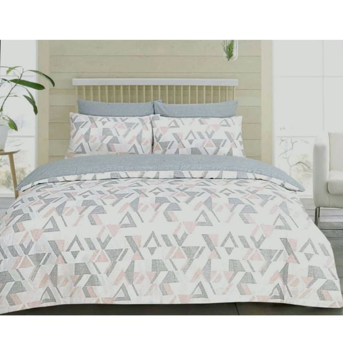 Bloomington Funky Geo Blush Polyester Cotton Quilt Cover Set Queen