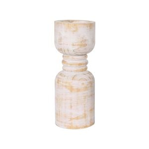 Contemporary Carved Loop Pillar Candleholder 12x30cm