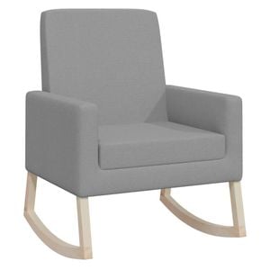 vidaXL Rocking Chair Light Grey Fabric Armchair Living Room Relaxing Seating