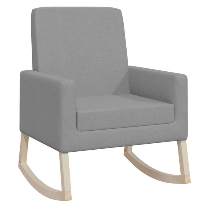 vidaXL Rocking Chair Light Grey Fabric Armchair Living Room Relaxing Seating