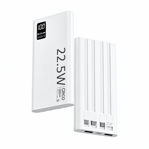 Veloreo Portable Charger 10,000mAh 22.5W Power Bank Fast Charge 16 15 14 Type C Lightning White
