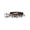 Nova Outdoor Aluminium Lounge & Dining Setting W/ Bar Cart -Dark Grey