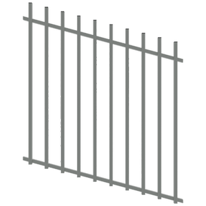 ProtectorAl 0350-1200W x 1200H Palladium Silver Batten Pool Fence Panel Raked Up to 15º