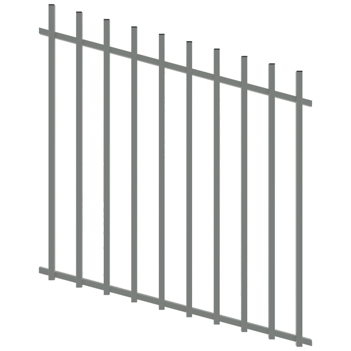 ProtectorAl 0350-1200W x 1200H Palladium Silver Batten Pool Fence Panel Raked Up to 15º