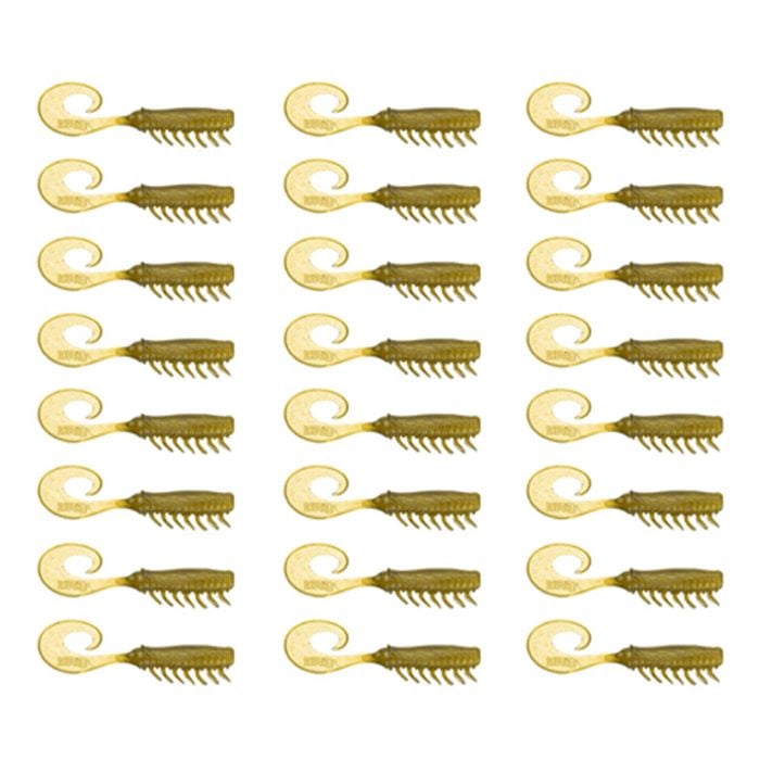 3x 8PK 2.5In Rapala Crush City Soft Plastic Curly Tail Lures - Banana Prawn