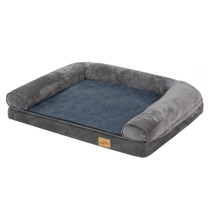 BingoPaw Dog Bed Memory Foam Orthopedic Pet Bolster Cushion Bed Sofa with Hide Zipper 100x75x19cm
