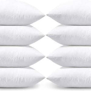 8x Premium 100% Cotton Pillow with Cover Filled Durable Soft Standard 48x74cm