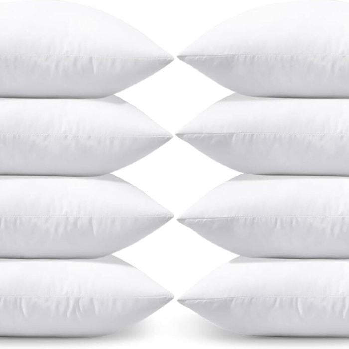 8x Premium 100% Cotton Pillow with Cover Filled Durable Soft Standard 48x74cm