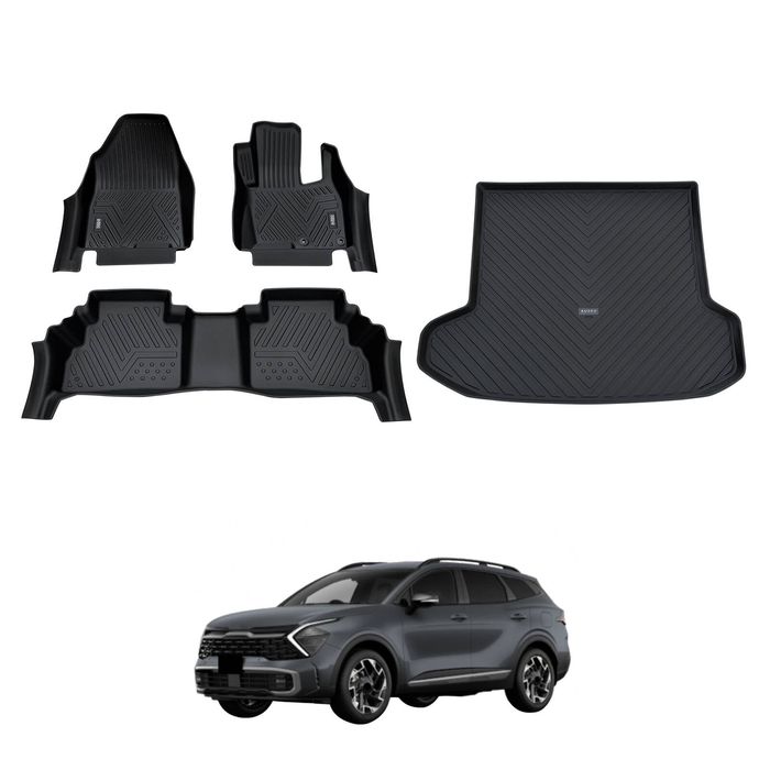 AUSGO Floor Mats & Boot Liner Set for KIA Sportage Petrol GT-Line / SX+ NQ5 2021-2025  Car Floor Liners Cargo Mat