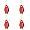 4PK Urban Cat/Dog Wearing Jacket Hanging Decoration 14cm Orange/Natural Assorted