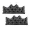 SOGA 2x90cm Crown Pillows Tufted Charcoal Headboard Cushion Set