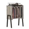 Catzon Record Player Stand with Vinyl Holder End Table-Grey