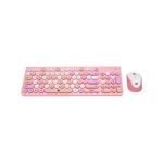 Wireless Keyboard Optical Mouse Combo Nano USB - Pink