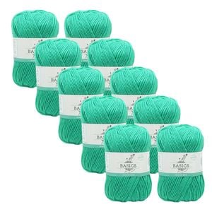 10x Malli Emerald Green Blend Basic 100g Knitting Craft Yarn Acrylic/poly