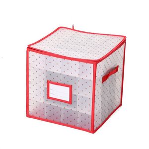Catzon Christmas Ornament Storage Box Dustproof with Customizable Dividers-30cm