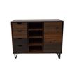 P&P Brown Industrial Storage Cabinet With Drawers Shelves Wooden Metal Unit