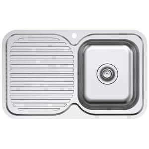 Everhard 780mm 1TH RH Stainless Steel Classic Standard Single Bowl And Drainer