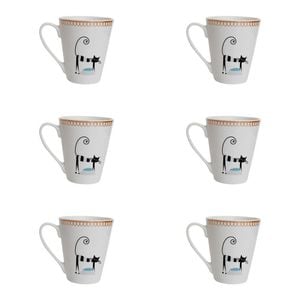 6PK LVD Ceramic Coffee Mug Cat Tails Home/Kitchen Drinkware 12cm Assorted
