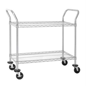 Vogue Wire Trolley Chrome 2 Tier Utility Storage Kitchen