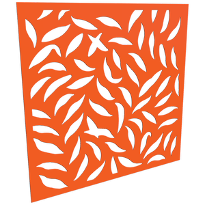 ProtectorAl 300 - 1200 x 300 - 1200mm Orange / Gloss White Large Leaf  Unframed Composite Deco Panel