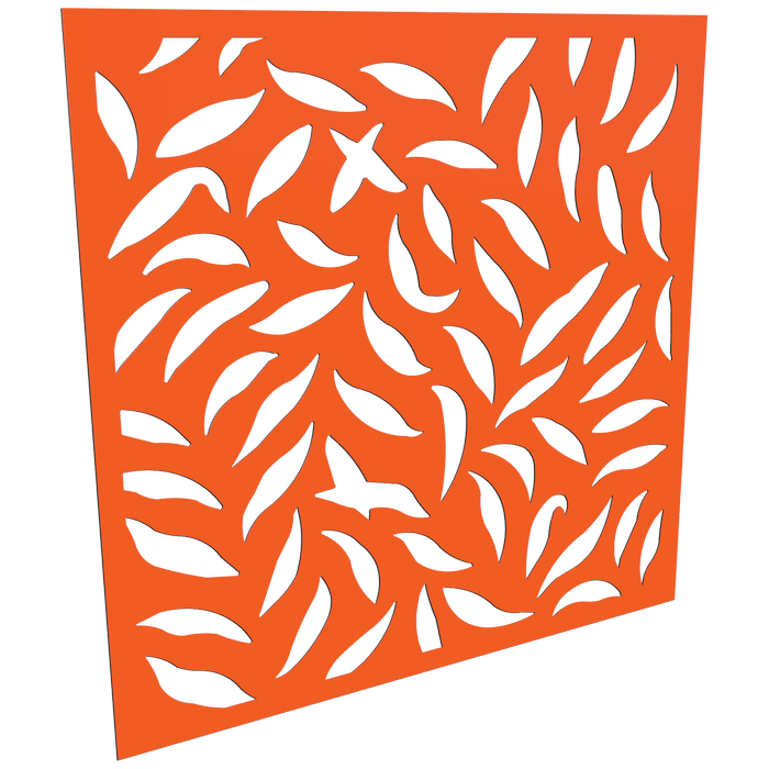 ProtectorAl 300 - 1200 x 300 - 1200mm Orange / Gloss White Large Leaf  Unframed Composite Deco Panel