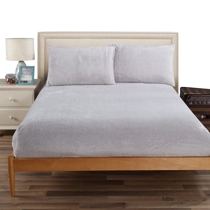 Ramesses Teddy Fleece Fitted Sheet Combo Set King-Grey