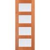 Woodcraft 2040 x 820 x 35mm Entrance Door Modern French Frosted Safety Glass F8