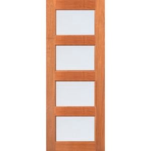 Woodcraft 2040 x 820 x 35mm Entrance Door Modern French Frosted Safety Glass F8