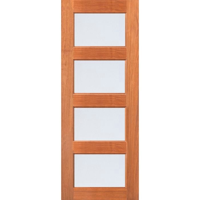 Woodcraft 2040 x 820 x 35mm Entrance Door Modern French Frosted Safety Glass F8