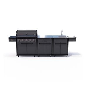 Coleman Pro Series 5 Burner Kitchen With Storage And Sink Module Matt Black