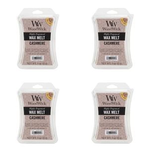 4PK WoodWick Cashmere Scented Wax Melt Fragrance Cube 9.7oz