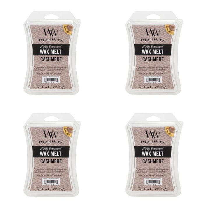 4PK WoodWick Cashmere Scented Wax Melt Fragrance Cube 9.7oz