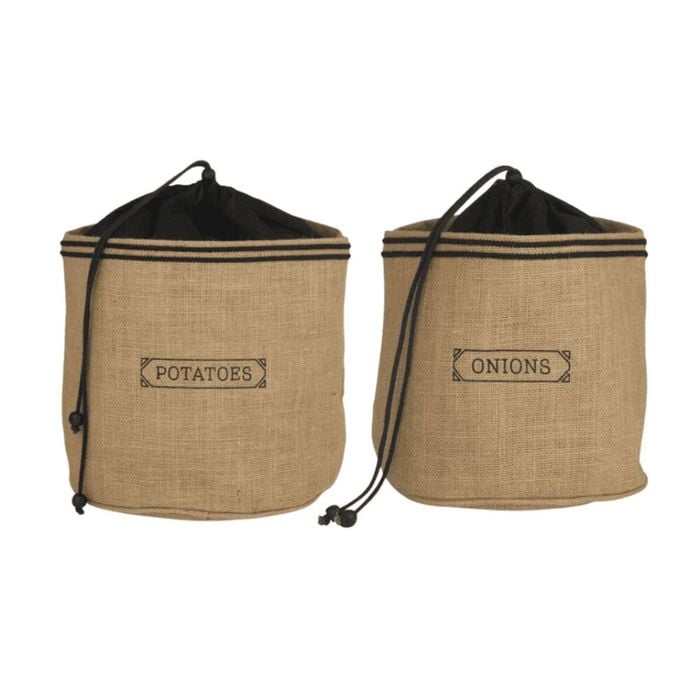 Davis & Waddell Potato And Onion Sack Storage Bag Set Of 2