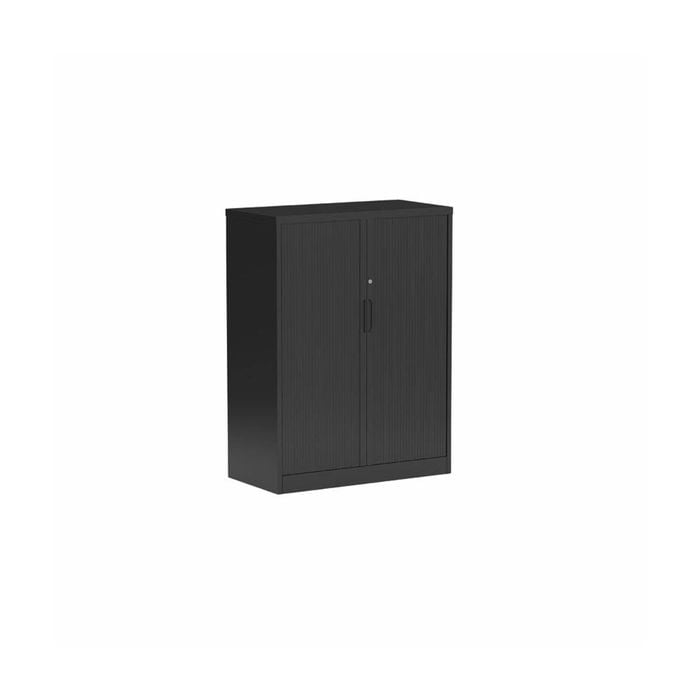Olg Tempo Tambour Cabinet Narrow Tall Black W900mm X D450mm X H1200mm