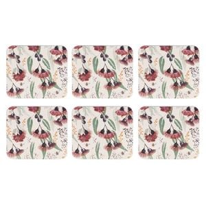 6pc Ashdene Trudy's Garden Silver Princess Cup Mug Drink Coaster 11x9.7cm