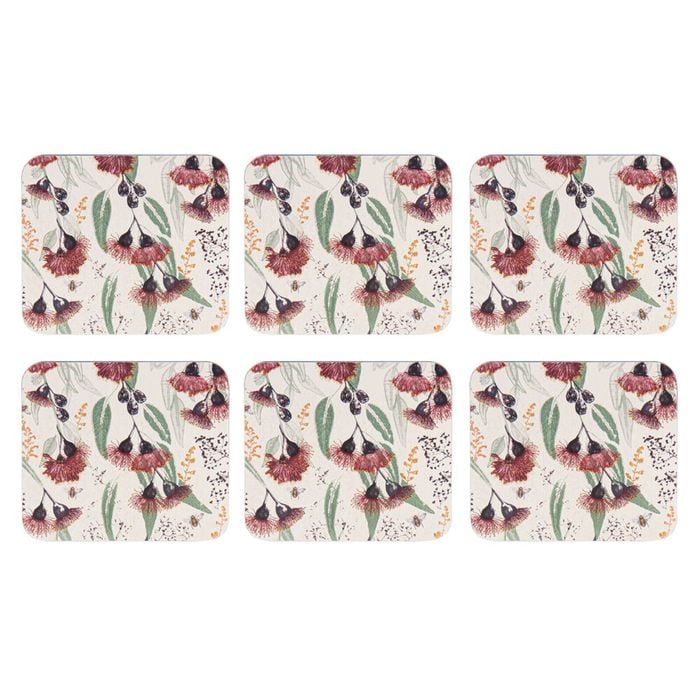 6pc Ashdene Trudy's Garden Silver Princess Cup Mug Drink Coaster 11x9.7cm