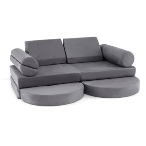 Costway 13PCS Modular Play Couch Buiding Blocks Sectional Foam Sofa Grey