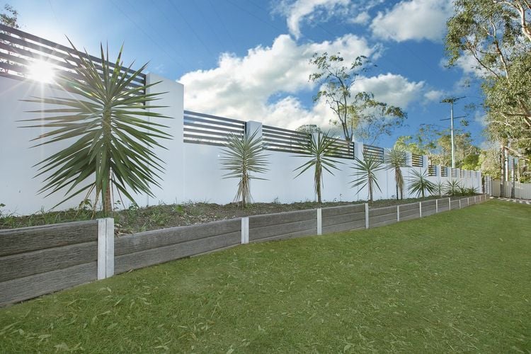 white wall in a lawn