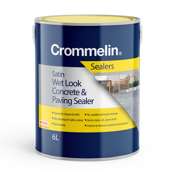 Crommelin 6L Satin Wet Look Concrete And Paving Sealer