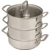 Pyrolux 24cm Stainless Steel 3-Tier Steamer w/ Glass Lid Round Cookware Silver