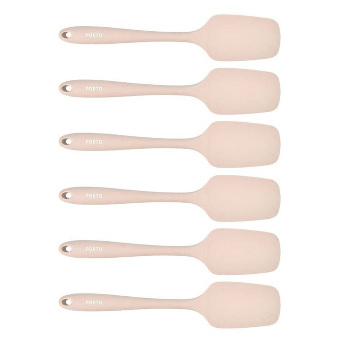 6PK Porto Zest Silicone 29cm Flat Spatula Kitchen Cooking Utensil - Almond
