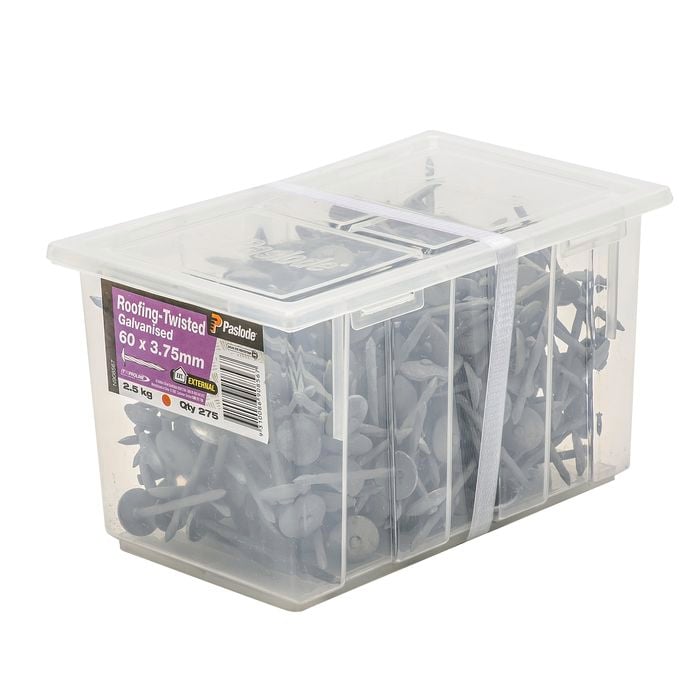 Paslode 60 x 3.75mm 2.5kg Galvanised Twisted Roofing Nails - 275 Pack
