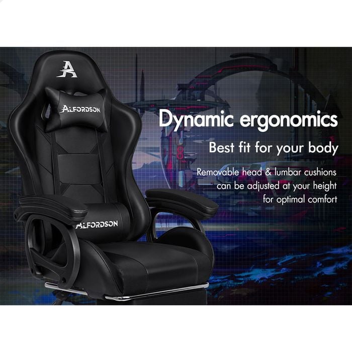 ALFORDSON Massage Gaming Chair Black
