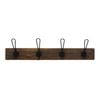 Adoored 4 Double Black Hook Rustic Board Deco Hook Rail