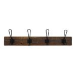 Adoored 4 Double Black Hook Rustic Board Deco Hook Rail