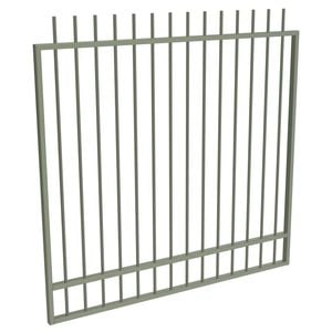 ProtectorAl 1201 - 1500 x 1500mm Pale Eucalypt Aluminium Garden Gate Picket Top With Mid Rail