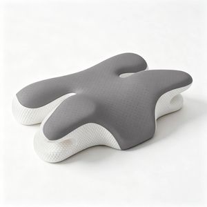 Familand Memory Foam Cervical Neck Pillow in Grey