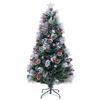 Costway 1.8M Snowy Christmas Tree Pine Cones Shell Lights Xmas Tree w/8 Lighting Modes