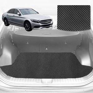 6D Diamond Car Boot Mat for Mercedes-Benz C-class Sedan (W205)2014-2021-Sedan-Cargo Mat-Black-Outback GT