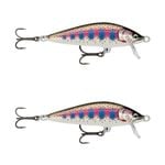 2x Rapala 3.5cm Countdown Sinking Hardbody Balsa Fishing Lures - Gilded Rainbow